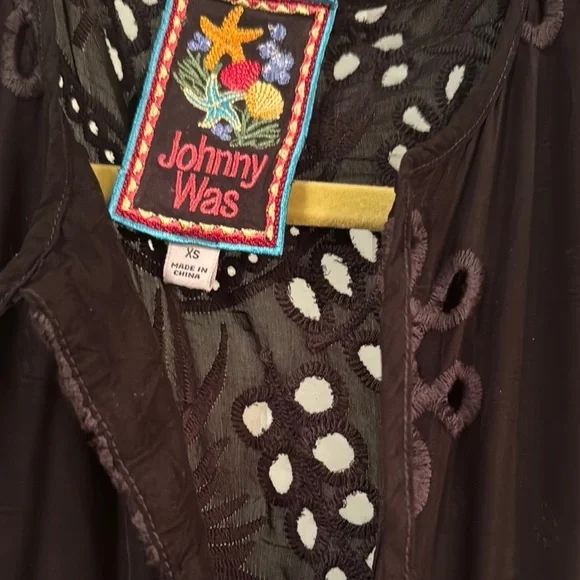 Johnny Was Black V-Neck Maxi Sundress - Picture 2 of 7